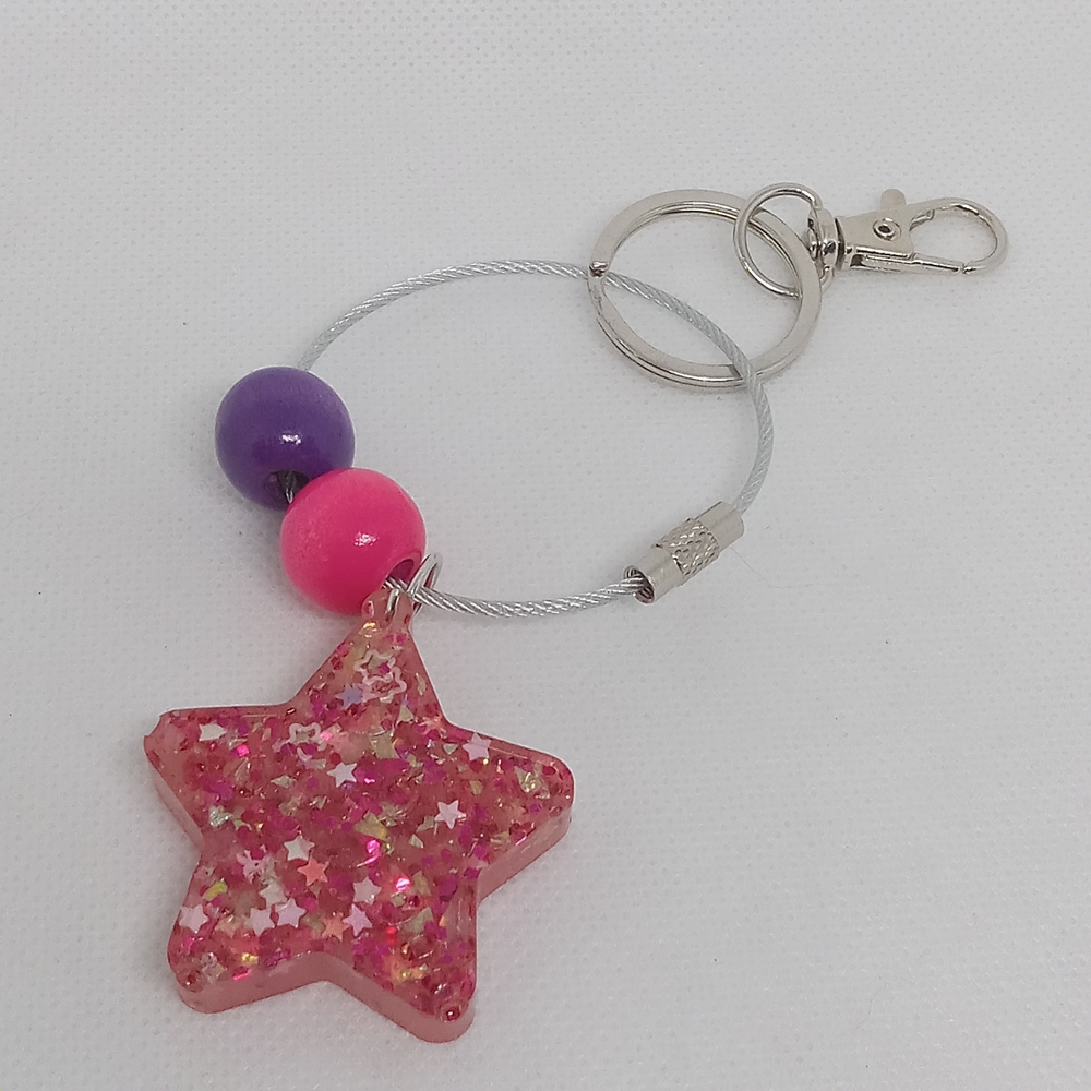 Pink and Purple Star Key Holder